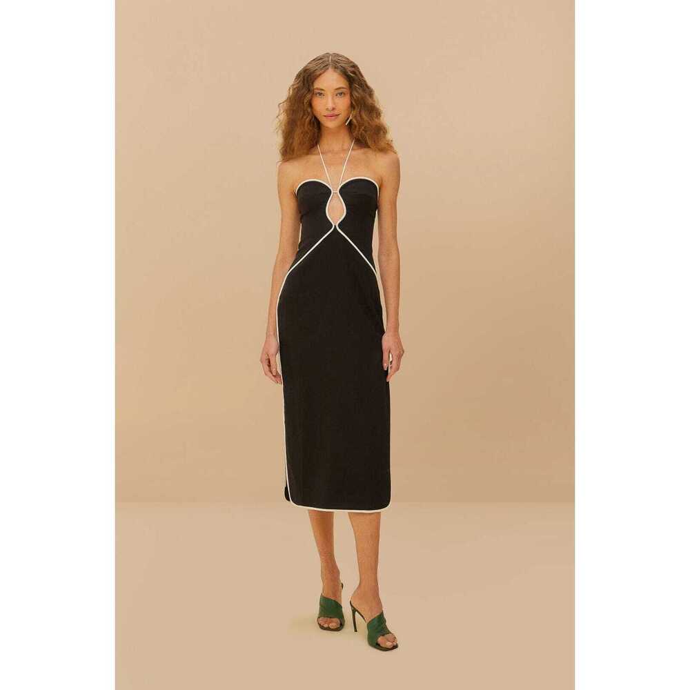 NWT Farm Rio Black And White Cut-Out Midi Dress